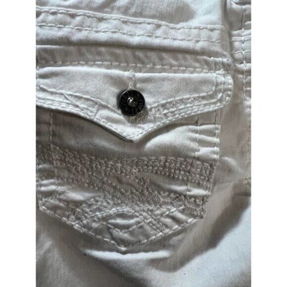 Rue21 Cream Denim Stretch Easy Fit Capri Jeans Size 8 - Picture 5 of 6